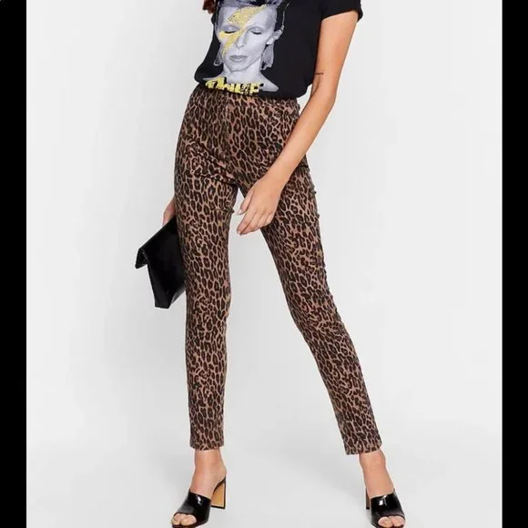 ZARA Leopard Print High Rise Skinny Jeans - Picture 11 of 11